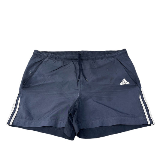 Adidas Running Shorts Mens L 39" Waist Navy White 3-Stripe Lined Athletic Fit