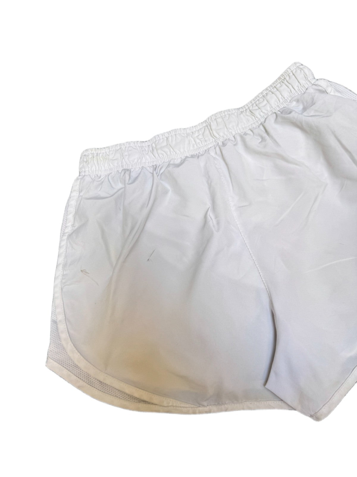 Nike Dri-FIT Running Shorts Fits as Womens Small 25" Waist White Dolphin Hem