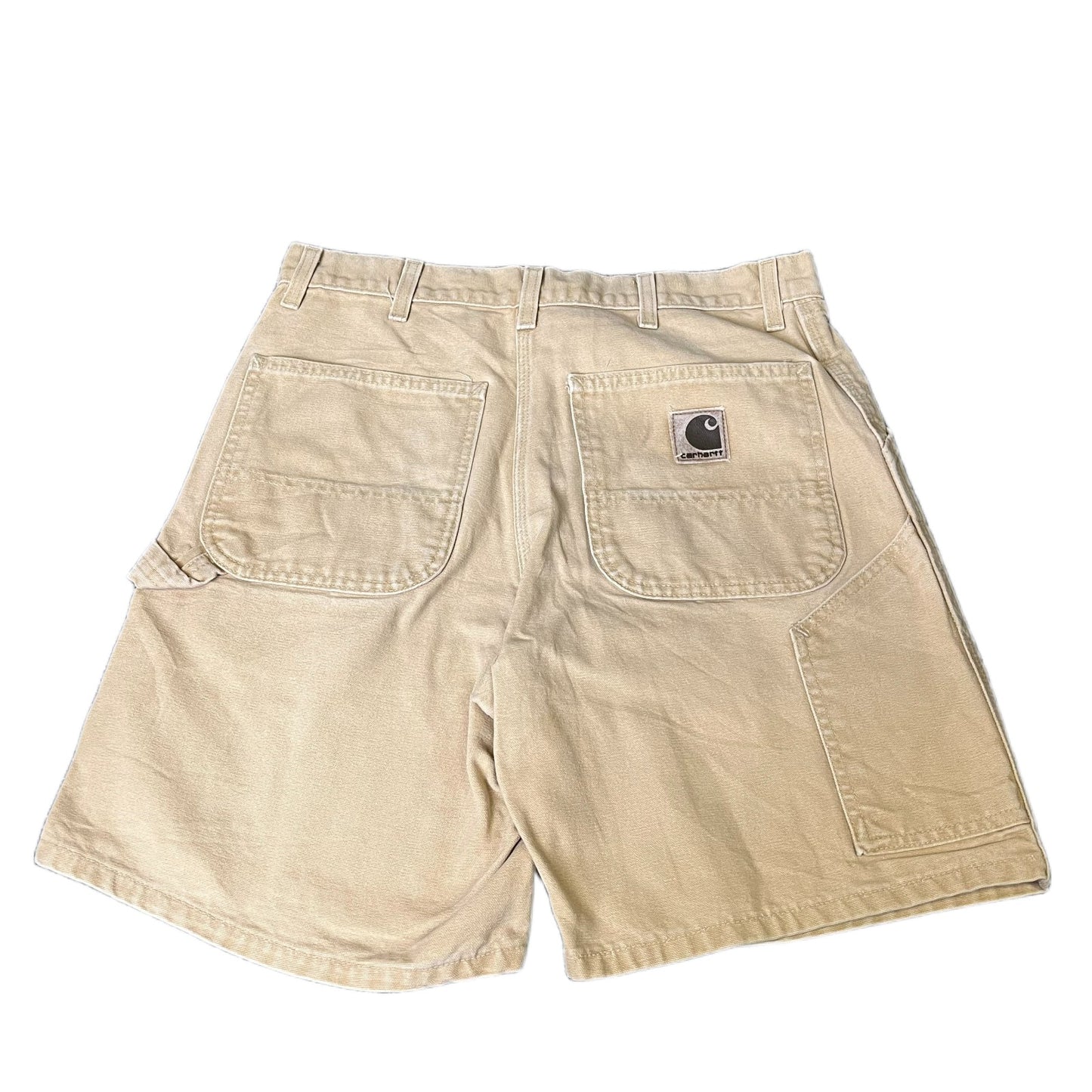 Carhartt Cargo Work Shorts Fits as Mens M 32" Waist Beige Canvas Hiking Outdoor