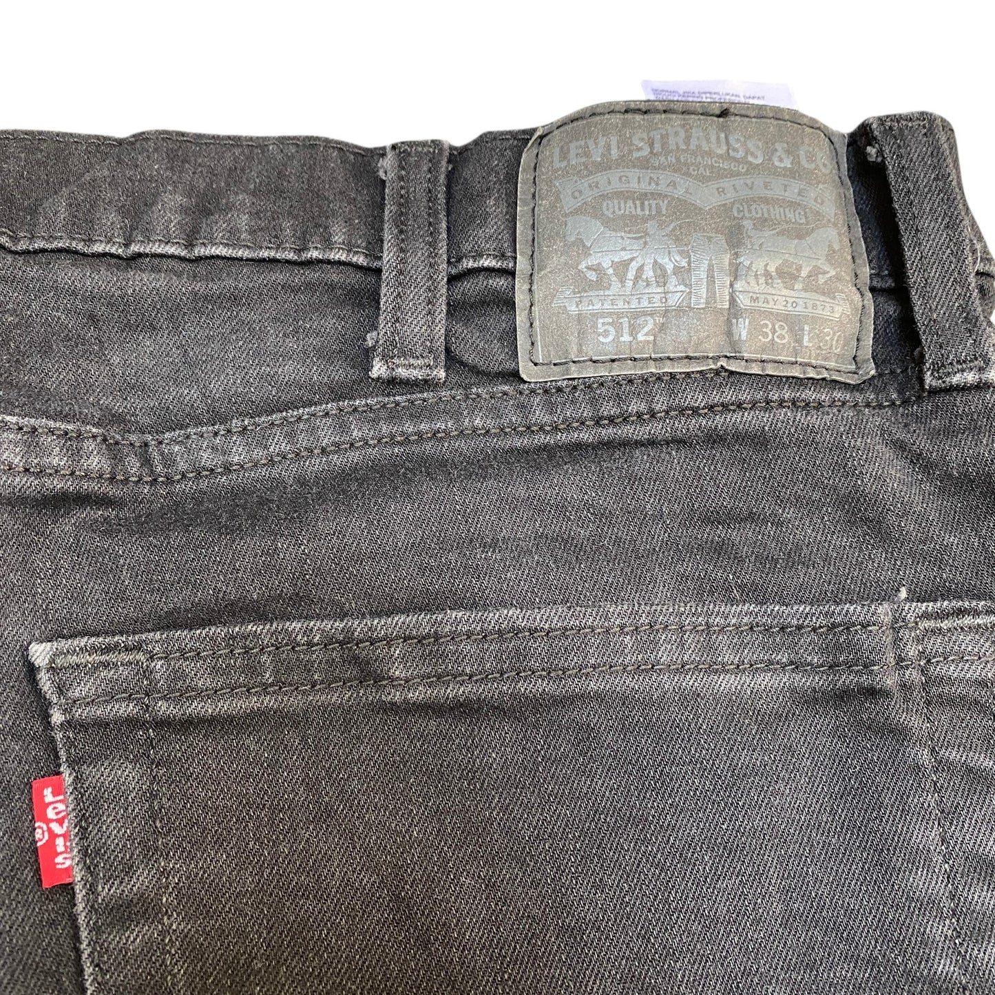 Levi's Jeans Fits as Mens 37" Waist Black Denim 512 Distressed Grunge Streetwear