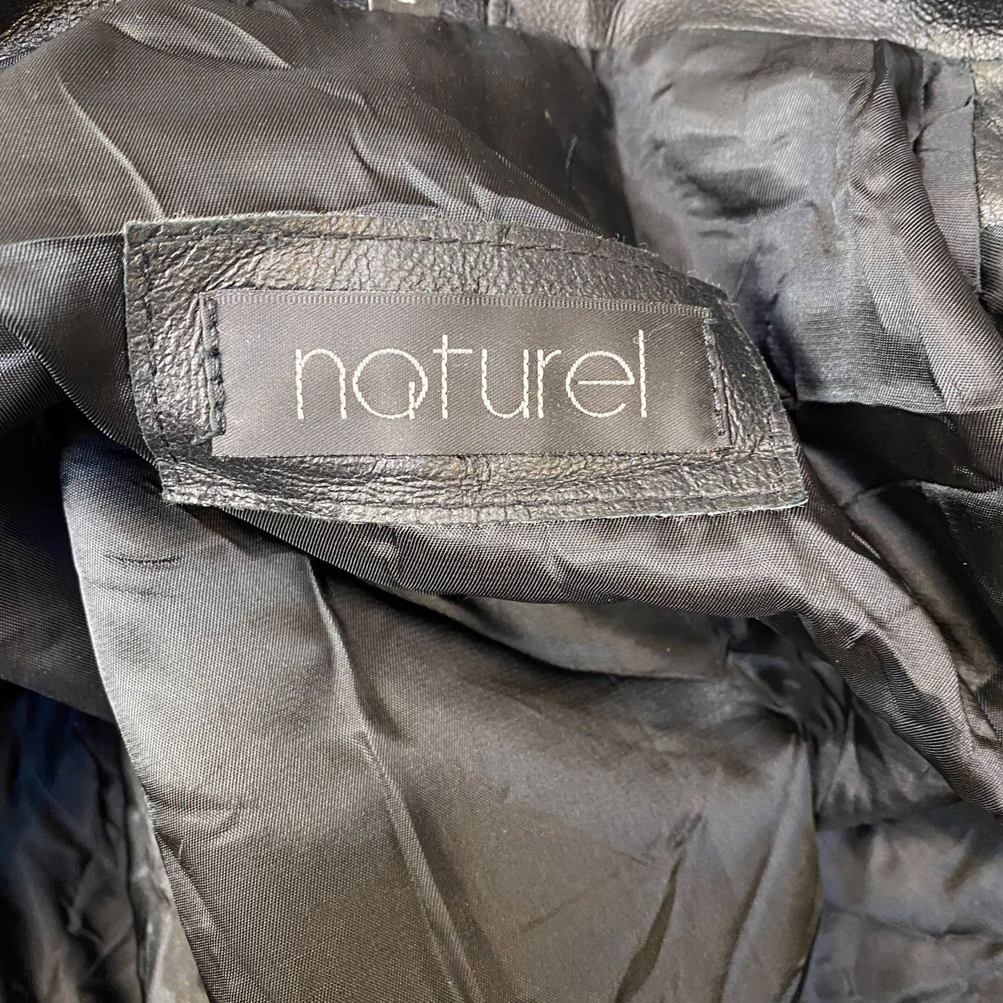 Naturel Genuine Leather Blazer Jacket Mens L Black Notch Lapel Single Breasted