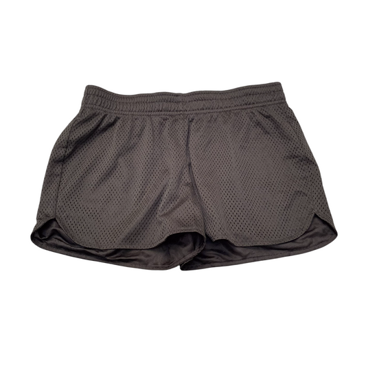 Running Sprinter Shorts Womens XL Black Mesh Elastic Waist Dolphin Hem Athletic