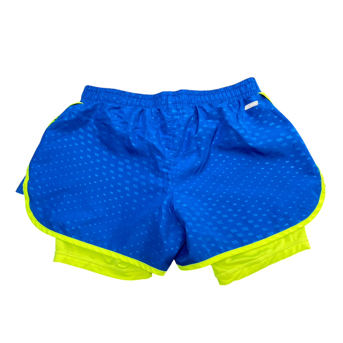 Active Mesh Running Shorts Womens XS Blue Yellow Stretch Elastic Waist Athletic