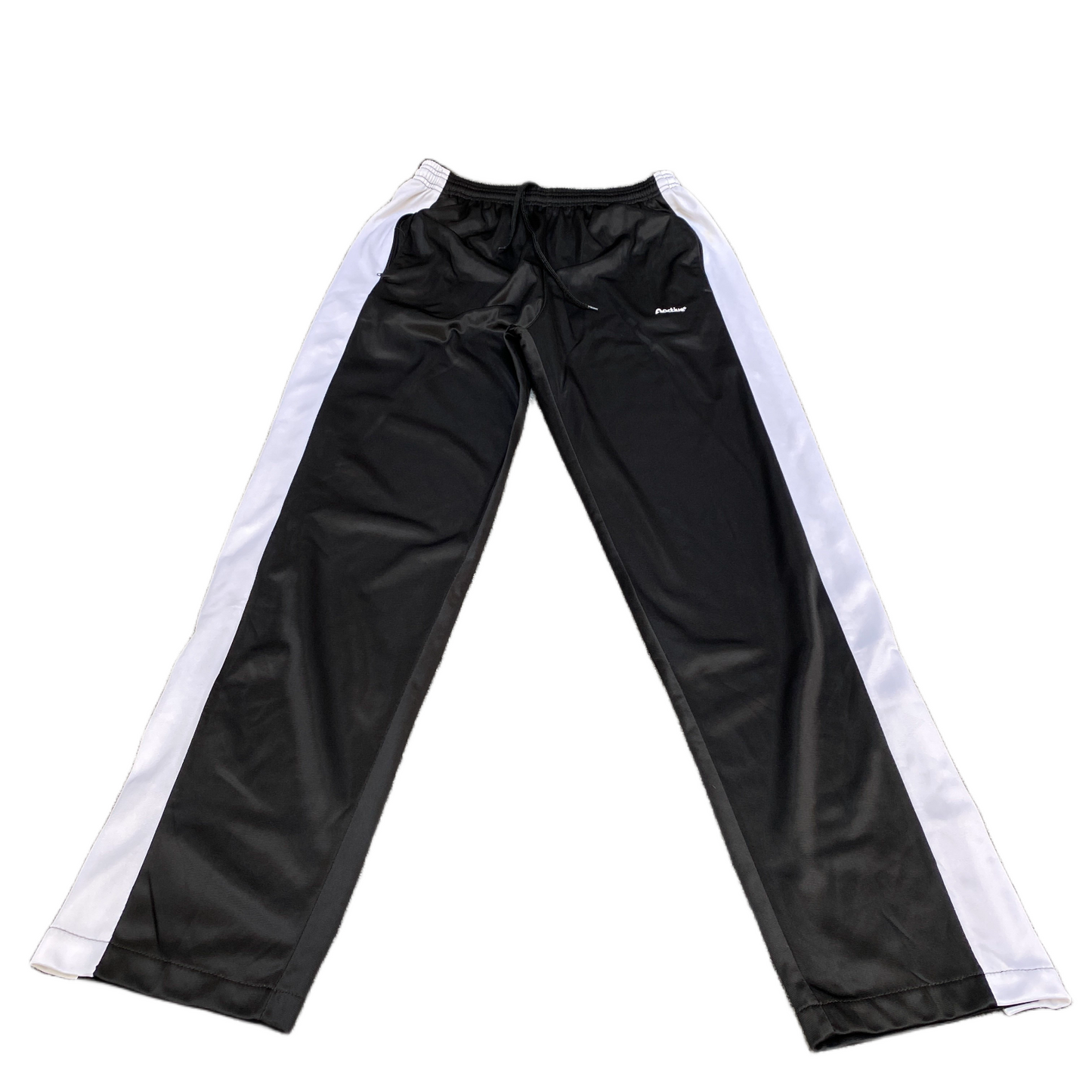 Active Track Pants Fits as Womens 28" Waist Black Snap Button Drawstring Trouser