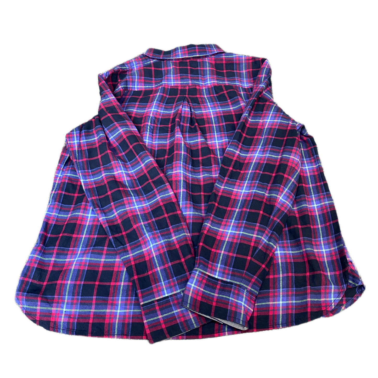 Tommy Hilfiger Shirt Women XL Multicoloured Plaid Flannel Half Button Up Popover