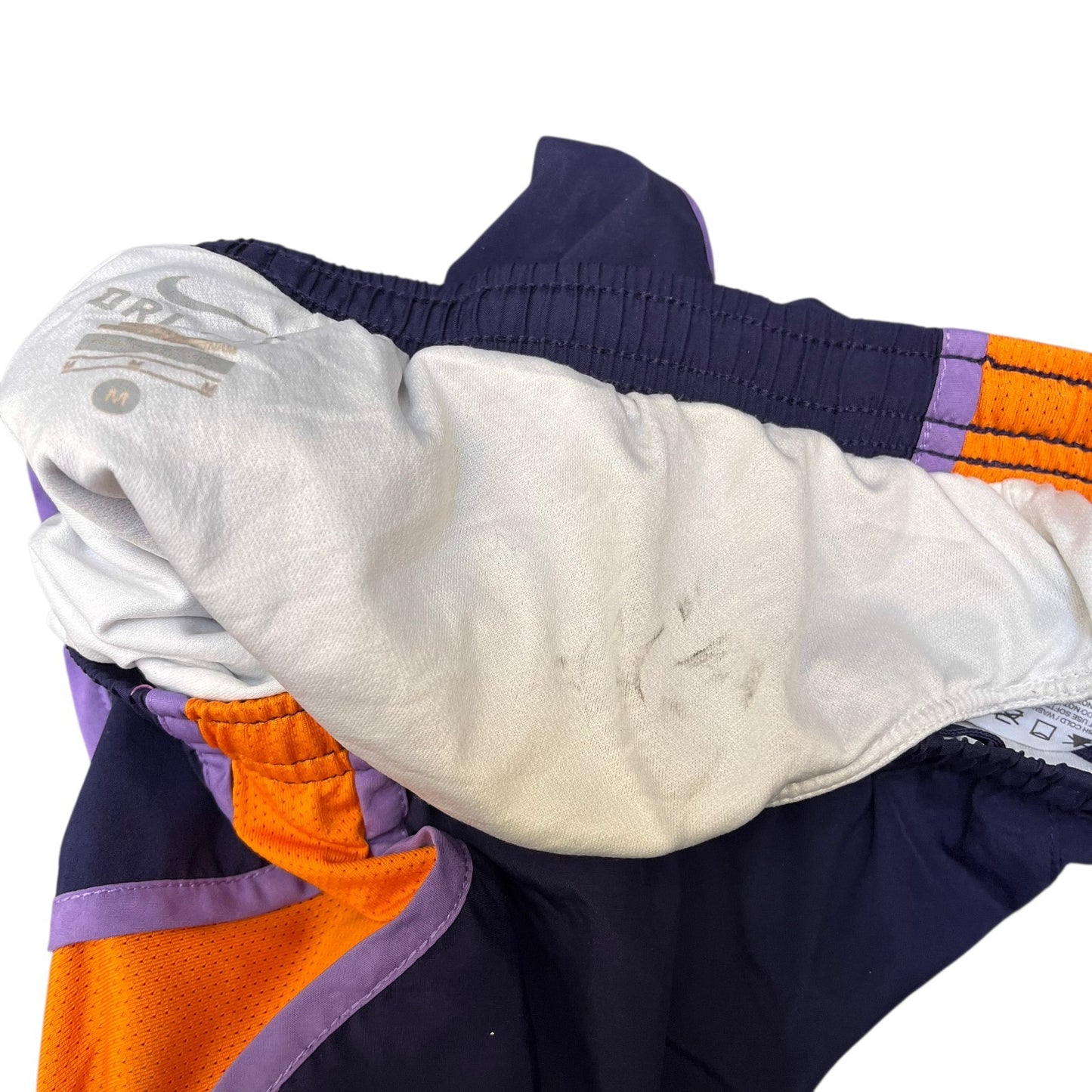 Nike Dri-FIT Running Shorts Fits as Womens S 24" Waist Purple Orange Dolphin Hem