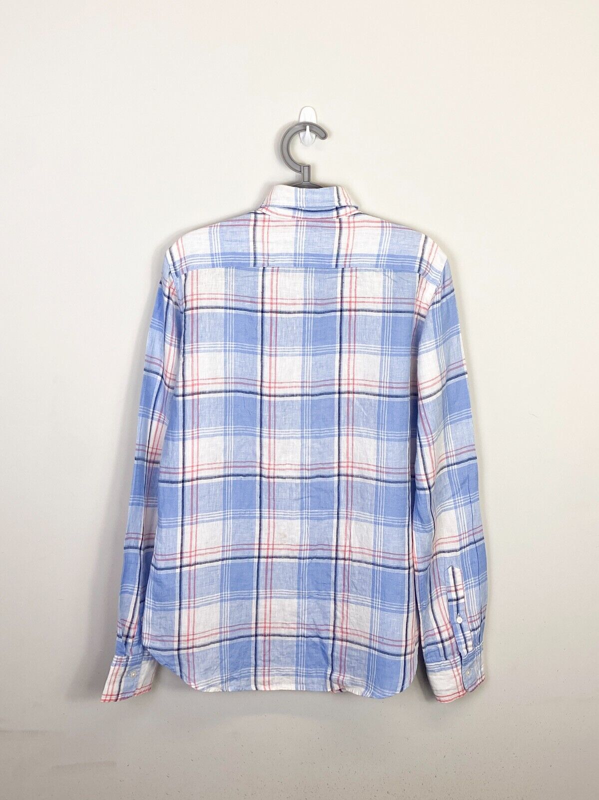 Ralph Lauren Shirt Mens Small Blue Plaid Classic Fit White Small Polo Pony Logo