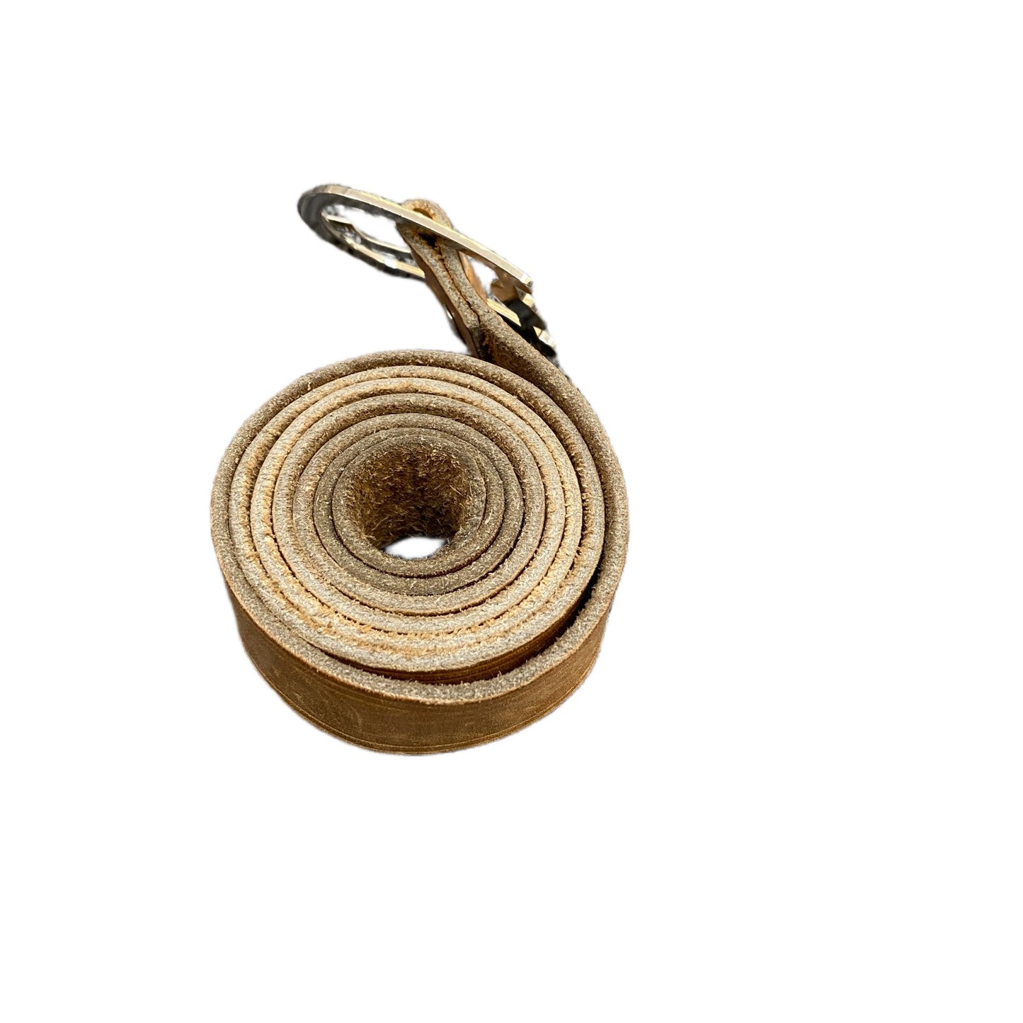 Waist Belt Mens Light Brown Leather Adjustable Silver Pin Buckle 39.5 Inches