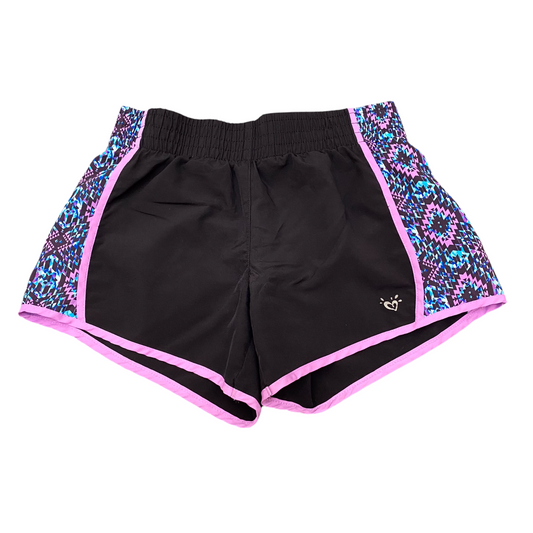 Running Sprinter Shorts Womens 25W Black Patterned Athletic Stretch Dolphin Hem
