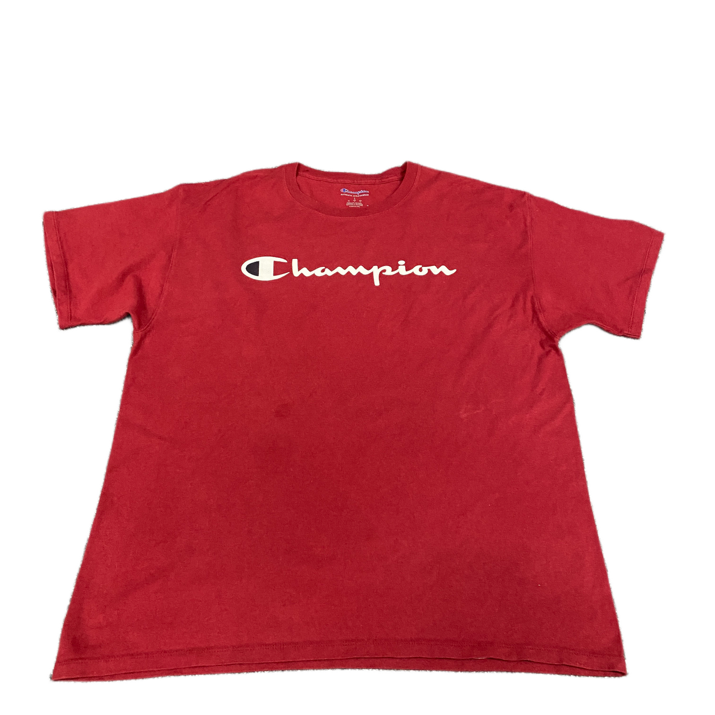 Champion Athleticwear T-Shirt Mens Large Red Short Sleeve Crew Neck Pullover Tee