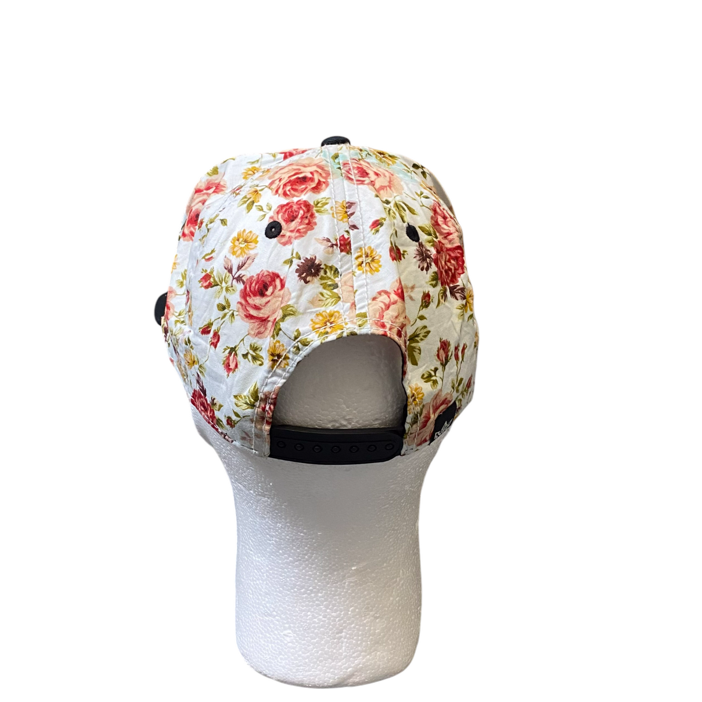 Essencial Orlando Baseball Cap Womens White Red Floral Adjustable Snapback Hat