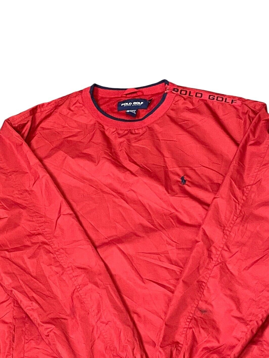 Polo Ralph Lauren Golf Windbreaker Jacket Mens XL Red 100% Polyester Long Sleeve