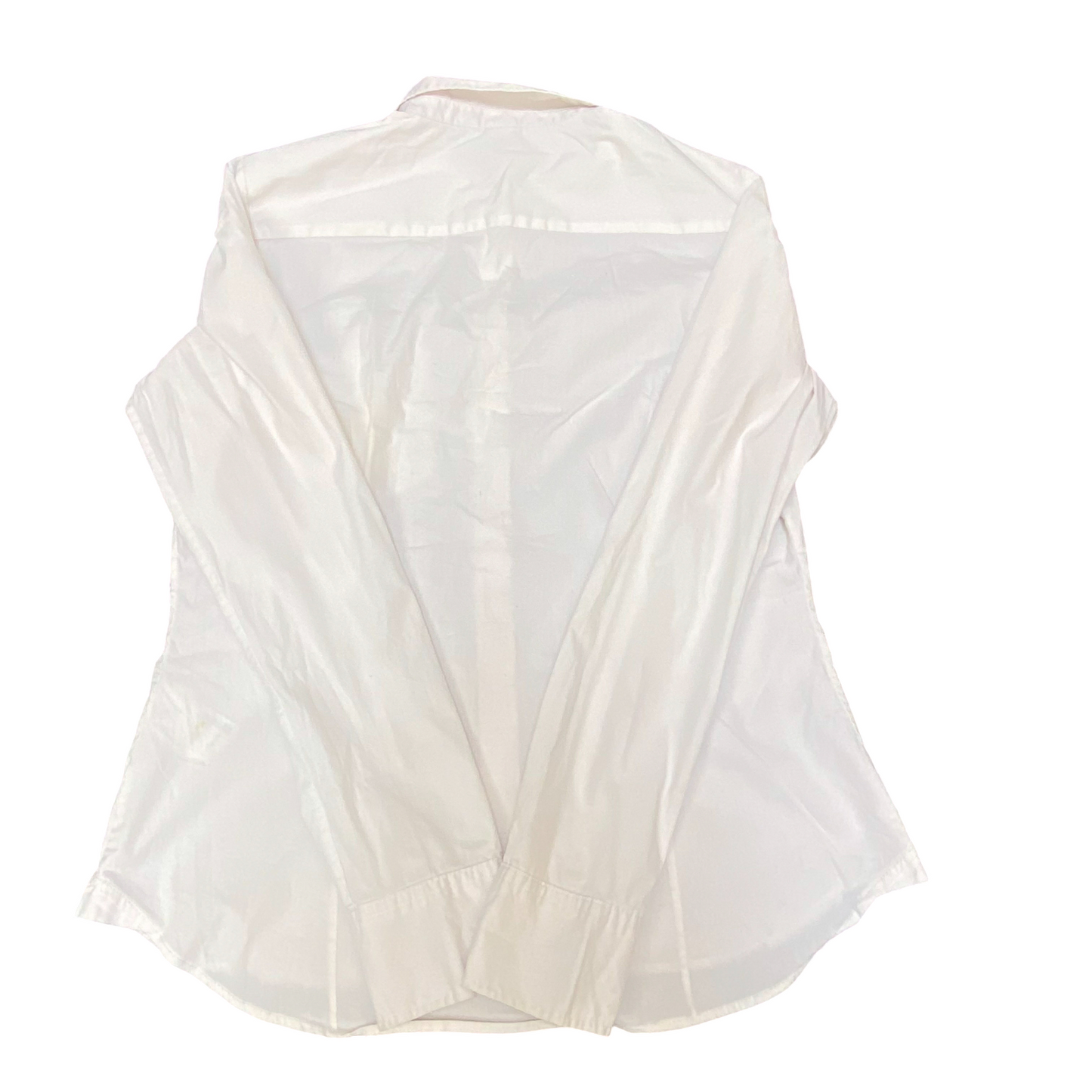 Shirt Top Womens M White Long Sleeve Chest Pocket Collared Button Down Outdoor