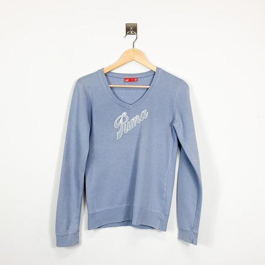 Vintage Puma V neck Spell Out Sweatshirt