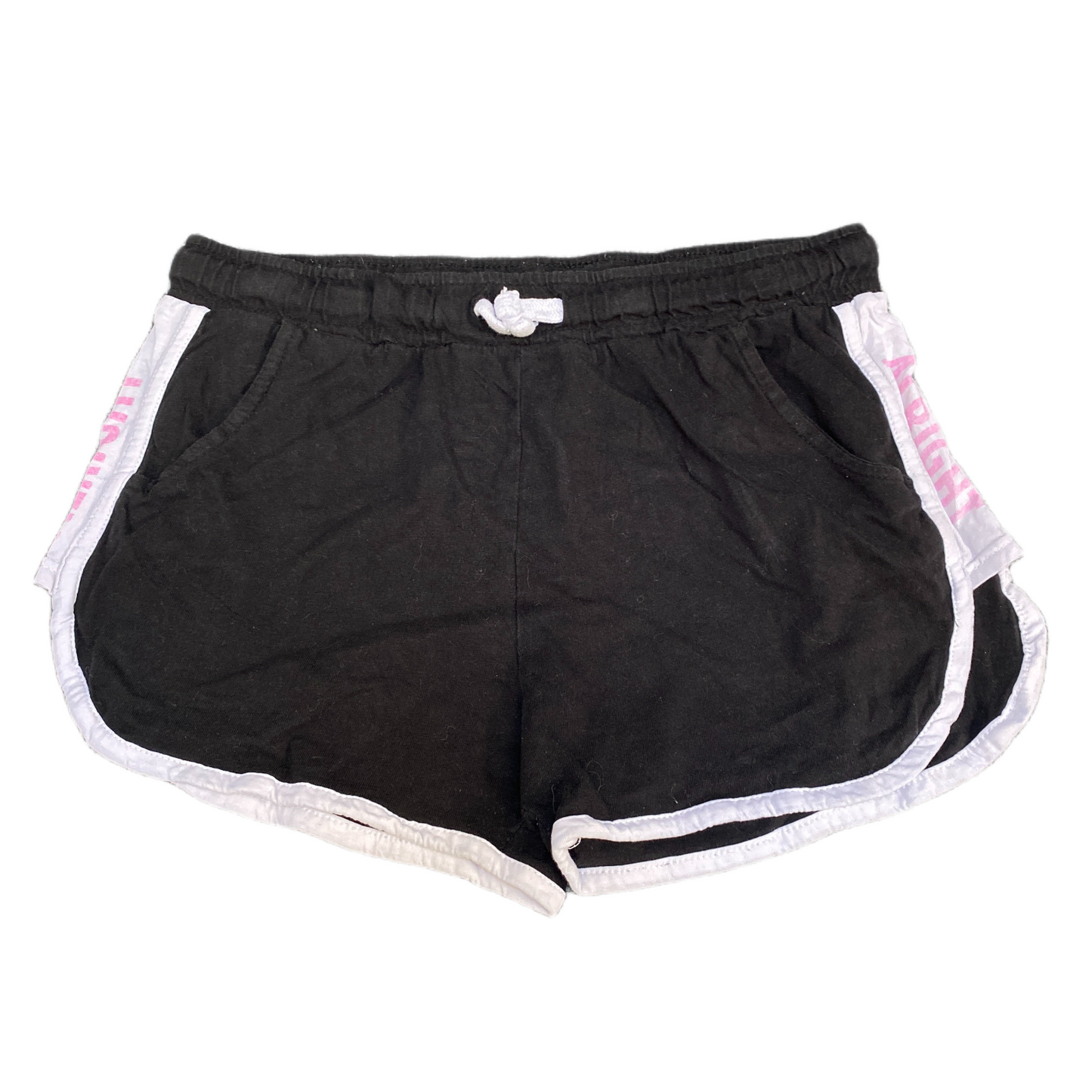Running Sprinter Shorts Womens M 28" Waist Black White Athletic Gym Dolphin Hem