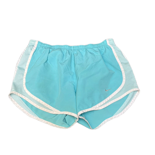 Nike Dri-FIT Tempo Running Shorts Womens Small 28" Waist Teal Blue Dolphin Hem