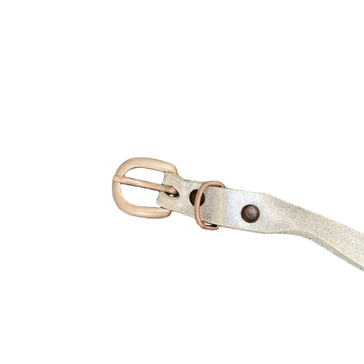 Timezone Waist Belt Womens White Leather Adjustable Gold Tone Buckle 39.5 Inches