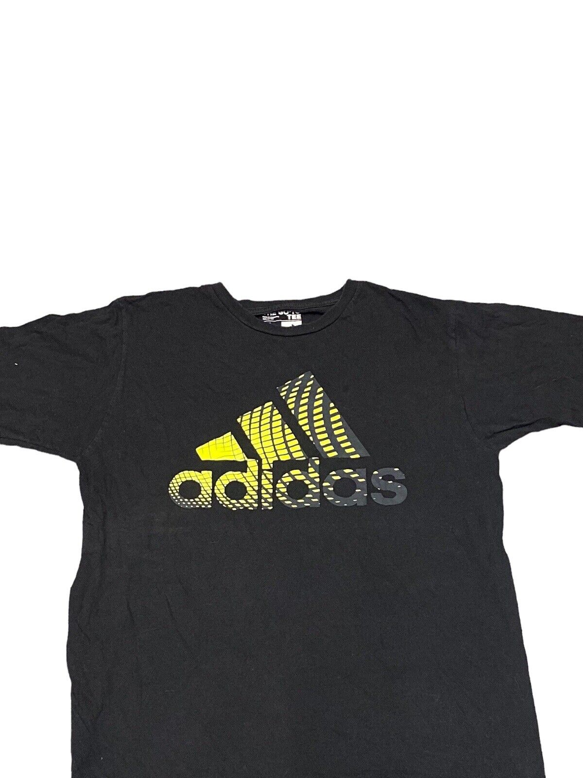 Adidas T-Shirt Black Mens L Green Front Logo