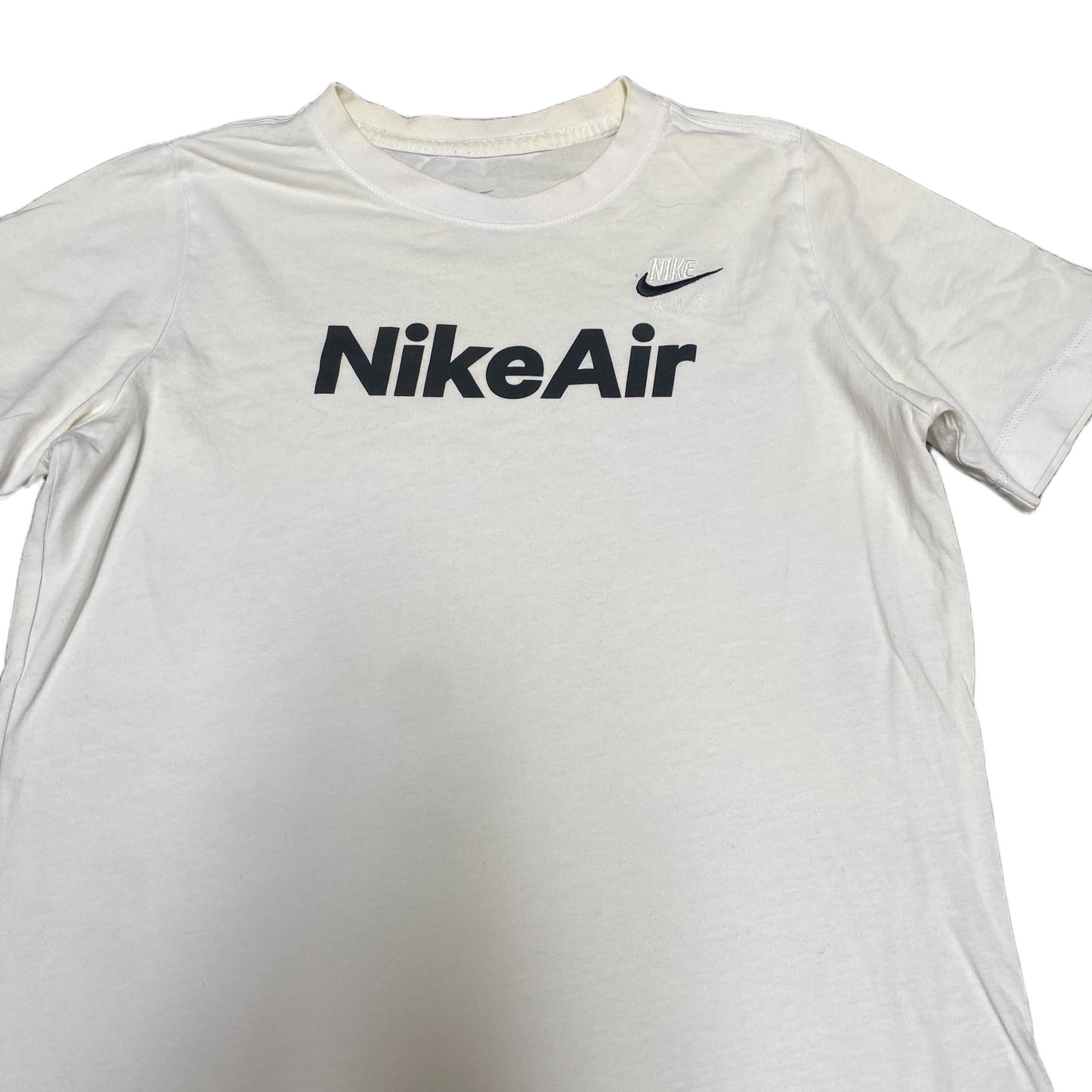 Nike Air T-Shirt Boys Large White Swoosh Logo Short Sleeve Crew Neck Pullover