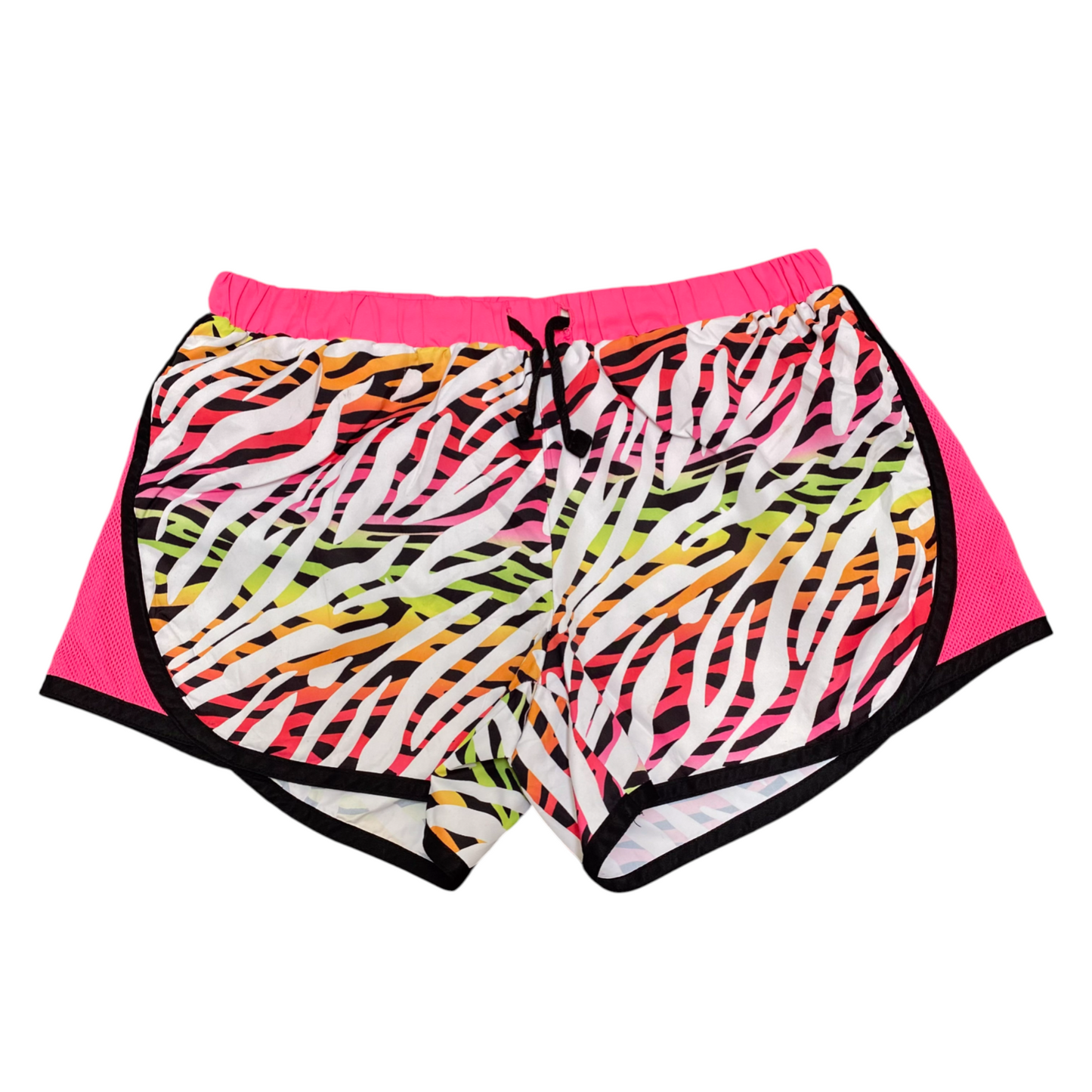So Sprinter Running Shorts Women Large Pink Zebra Print Elastic Waist Drawstring