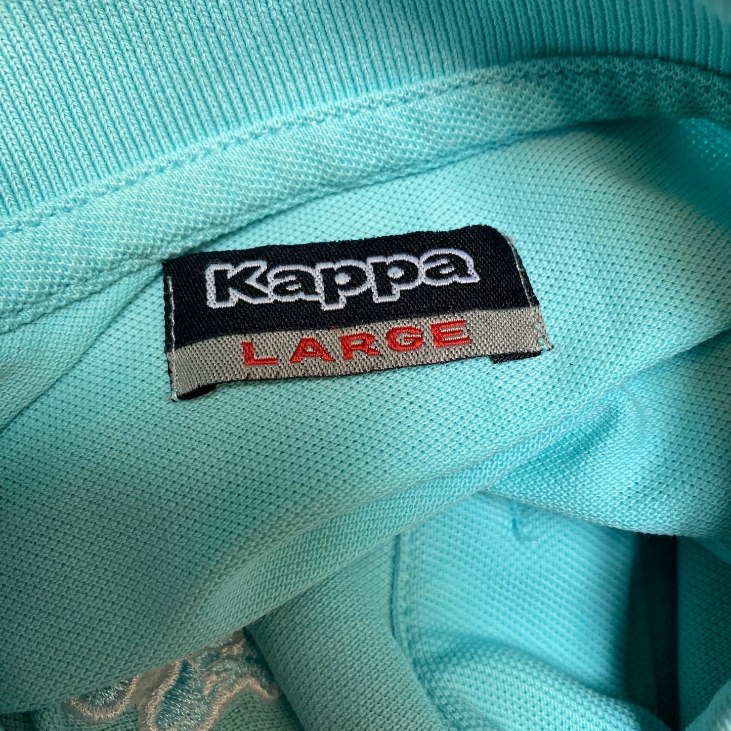 Kappa Polo Shirt Boys L Blue Stretch Golf Performance Short Sleeve Logo Popover