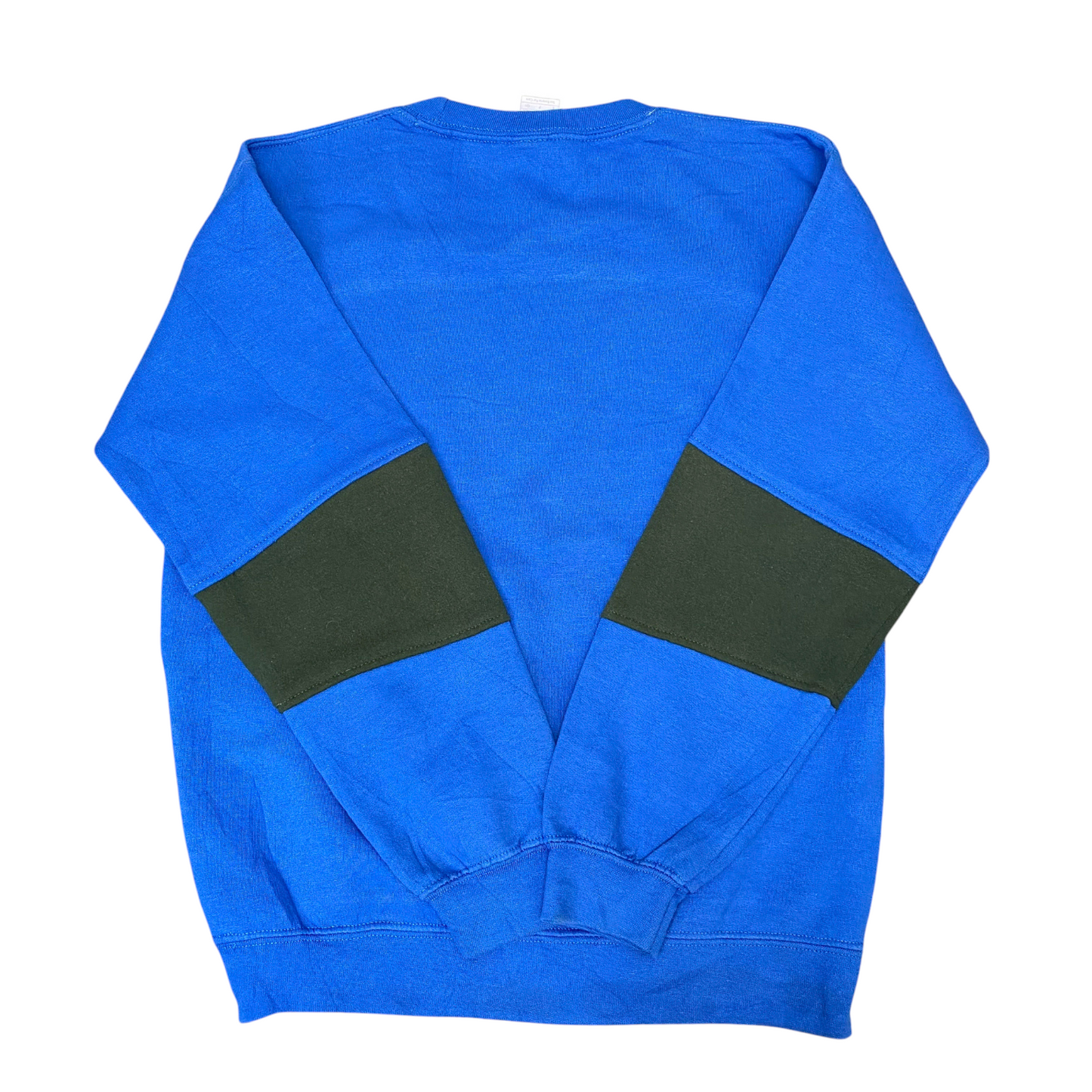 Nike Reworked Sweatshirt Mens Small Blue Green Embroidered Spell Out Logo Y2K