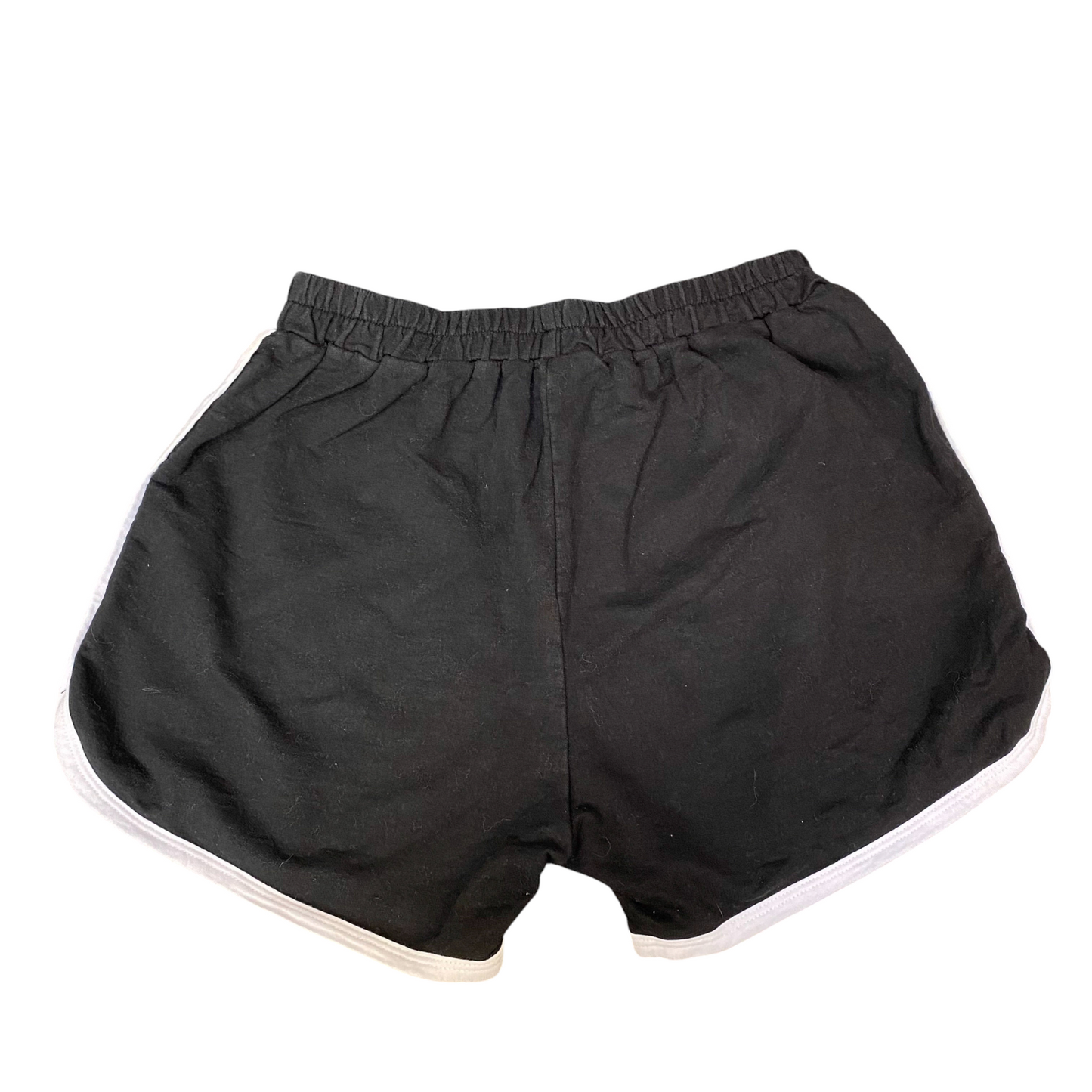 Running Sprinter Shorts Womens S Black Athletic Gym Elastic Waist Dolphin Hem