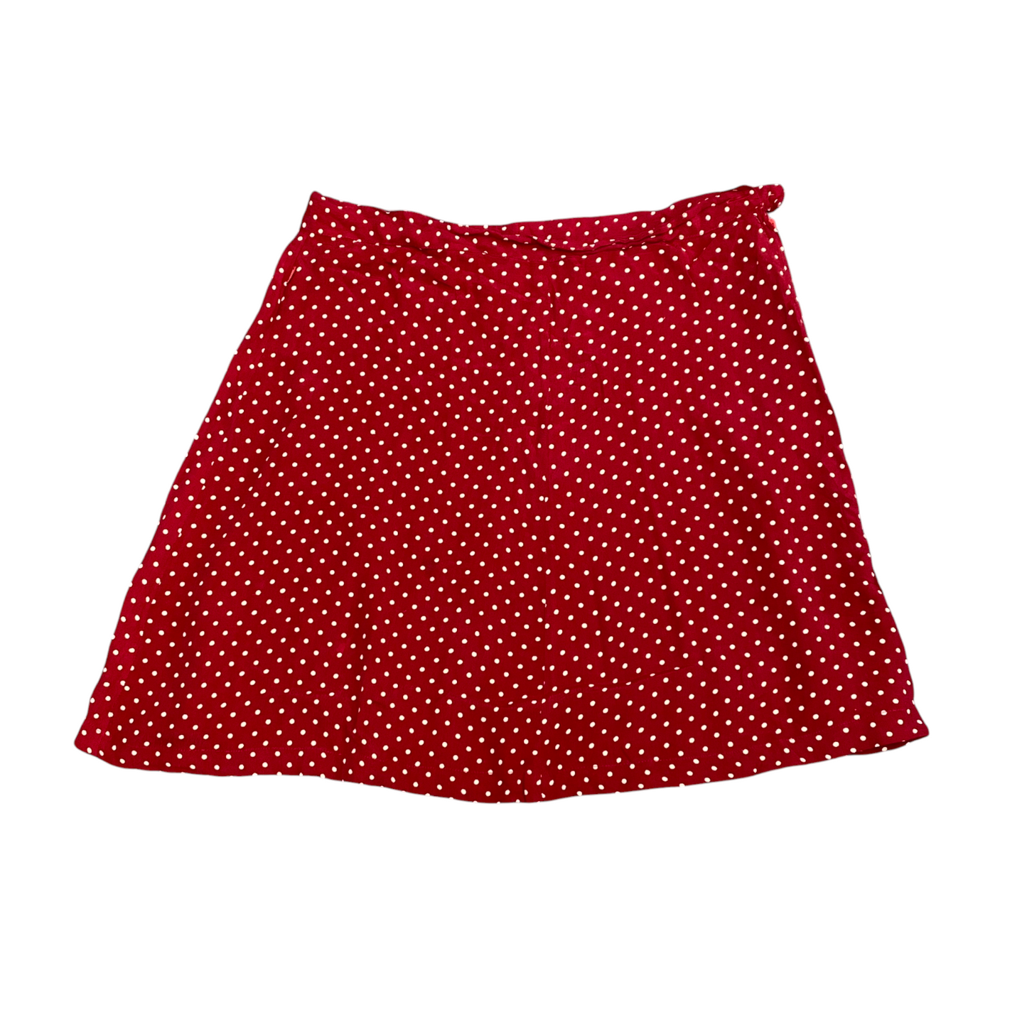Jackpot By Carli Gry Mini Skirt Women's XL Red Polka Dot Flat Front Side Zipper
