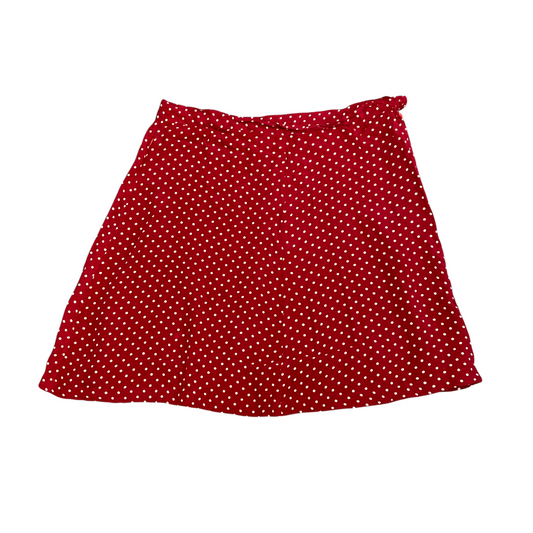Jackpot By Carli Gry Mini Skirt Women's XL Red Polka Dot Flat Front Side Zipper
