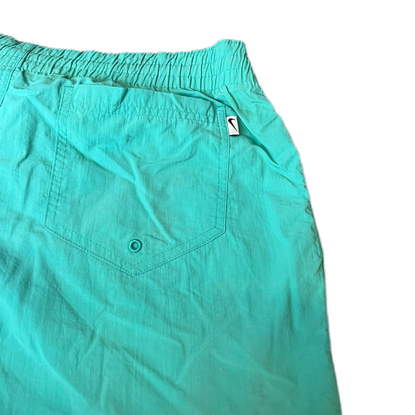 Nike Swim Board Shorts Fits as Mens Medium 32" Waist Green Mesh Lined Drawstring