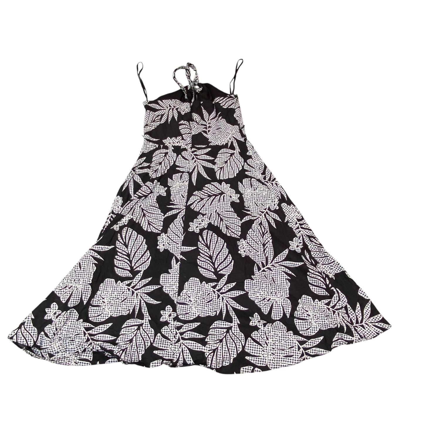 Roz & Ali Maxi Dress Womens S Black White Floral Halter Neck Back Zip Outdoor