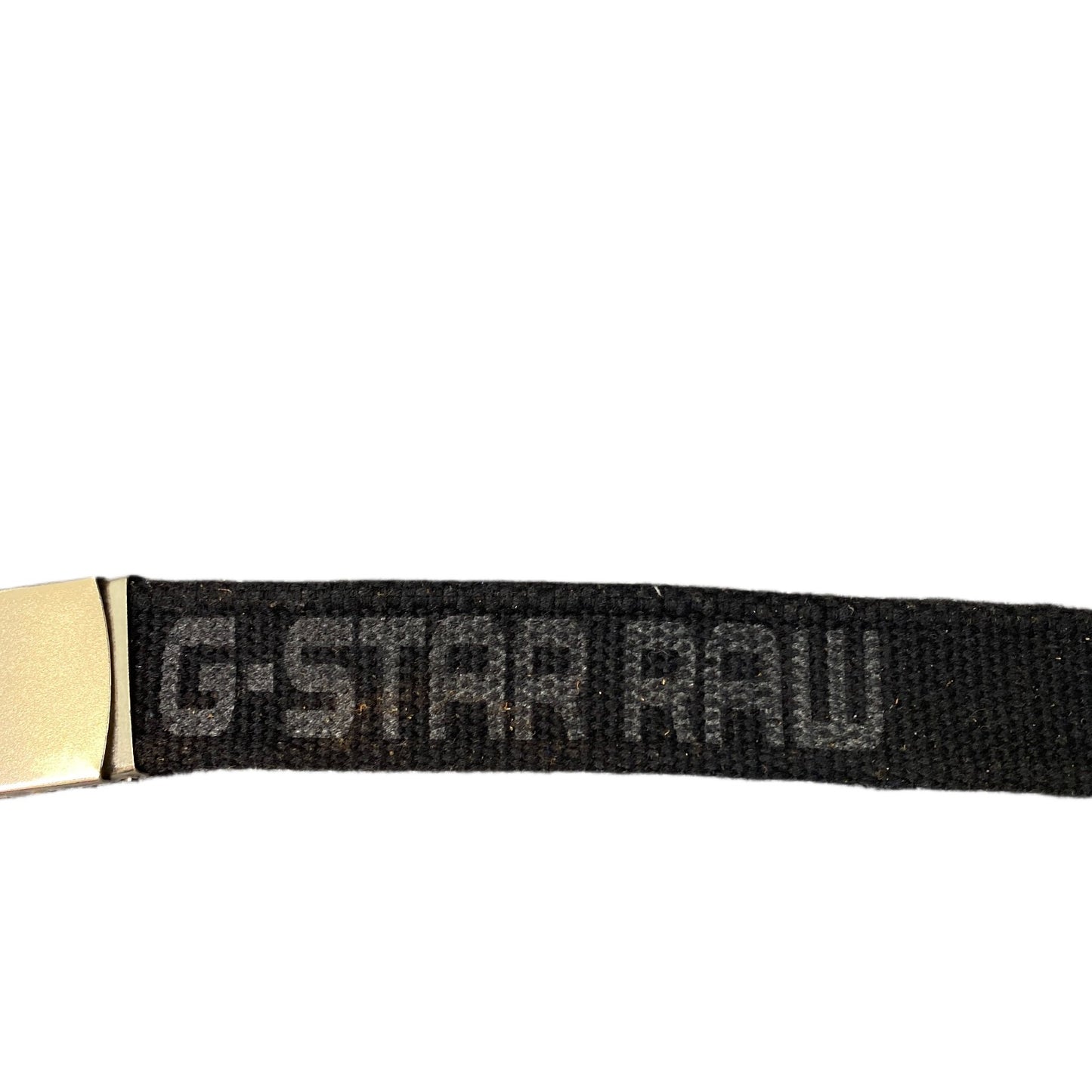 G-Star RAW Waist Belt Mens Black Woven Fabric Adjustable Silver Buckle 42.5 Inch