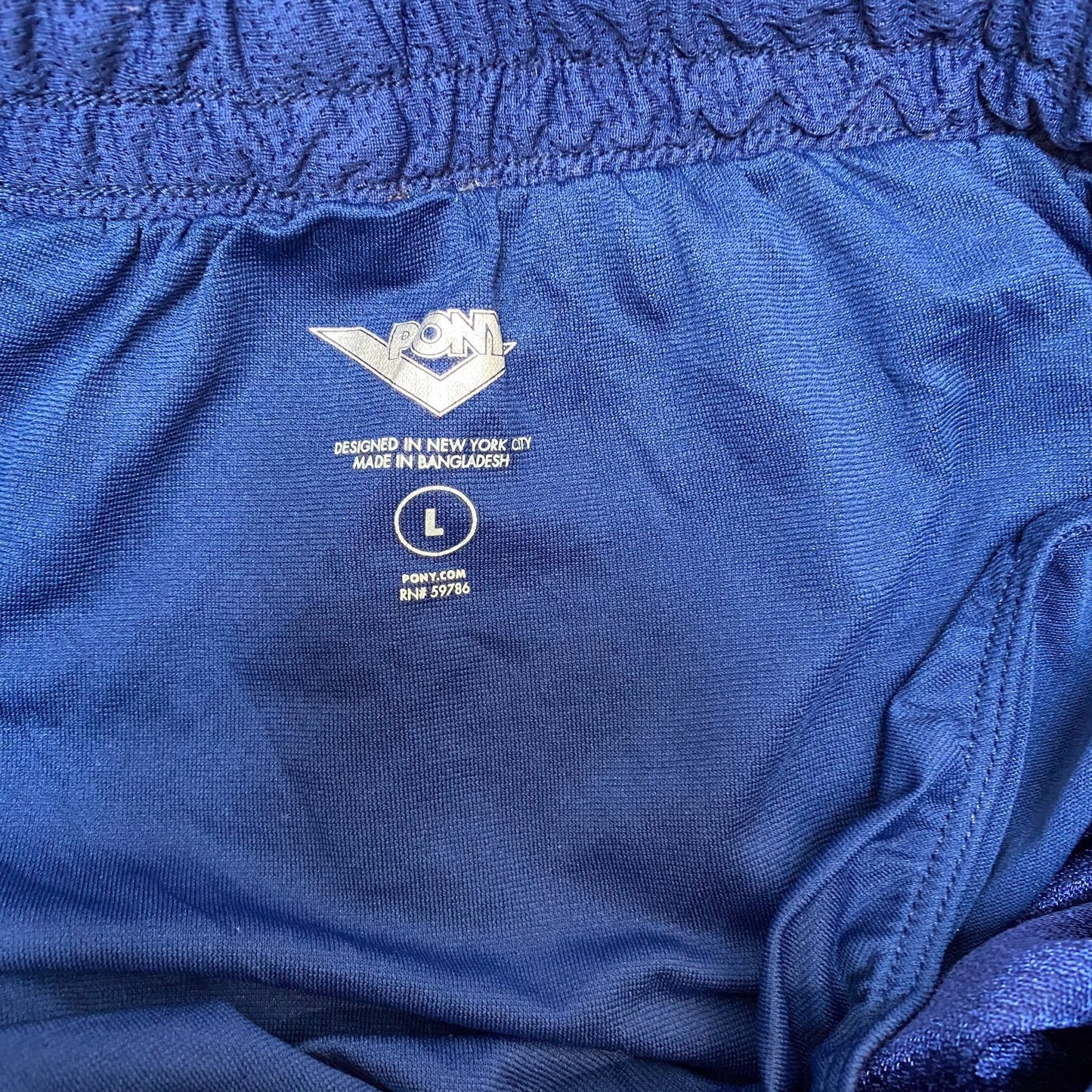 Running Sprinter Shorts Womens Large Blue Allover Mesh Elastic Waist Drawstring