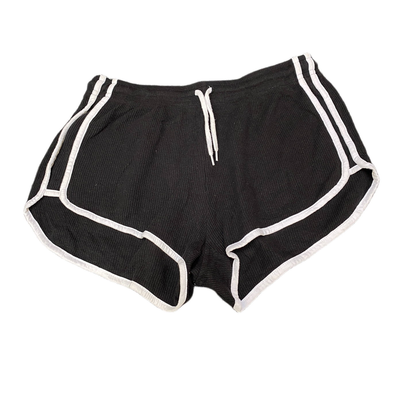 Running Sprinter Shorts Girls S 29" Waist Black Drawstring Stretch Dolphin Hem