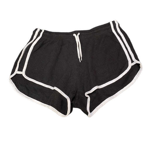 Running Sprinter Shorts Girls S 29" Waist Black Drawstring Stretch Dolphin Hem