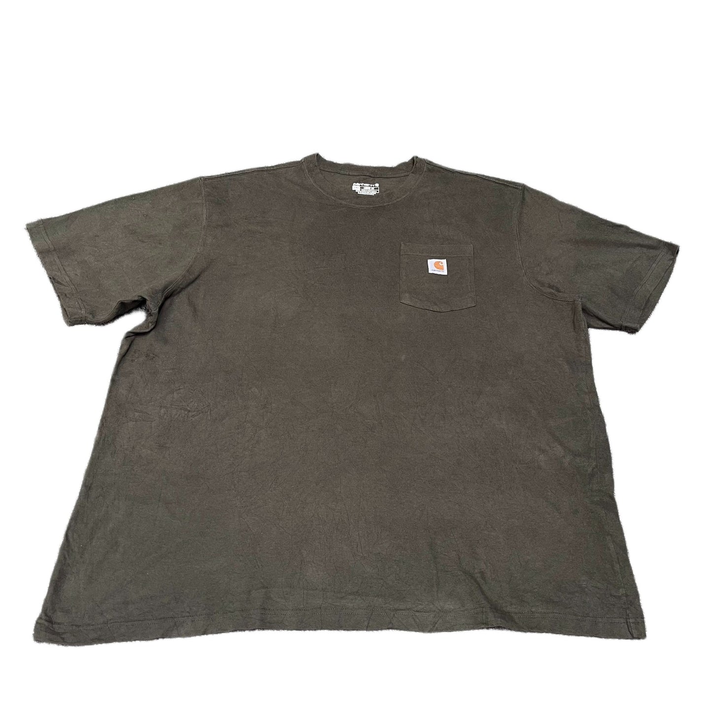 Carhartt Pocket T-Shirt Mens XL Brown Loose Fit Short Sleeve Workwear Summer Tee