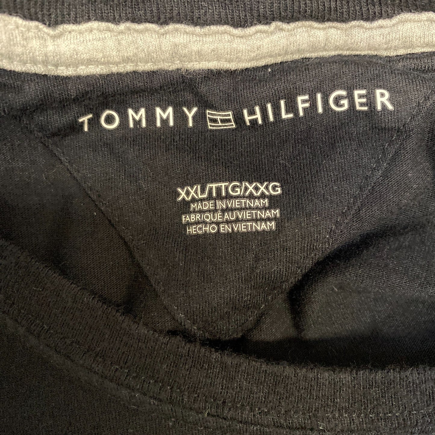 Tommy Hilfiger T-Shirt Womens 2XL Black Embroidered 1985 Lightweight Crew Neck