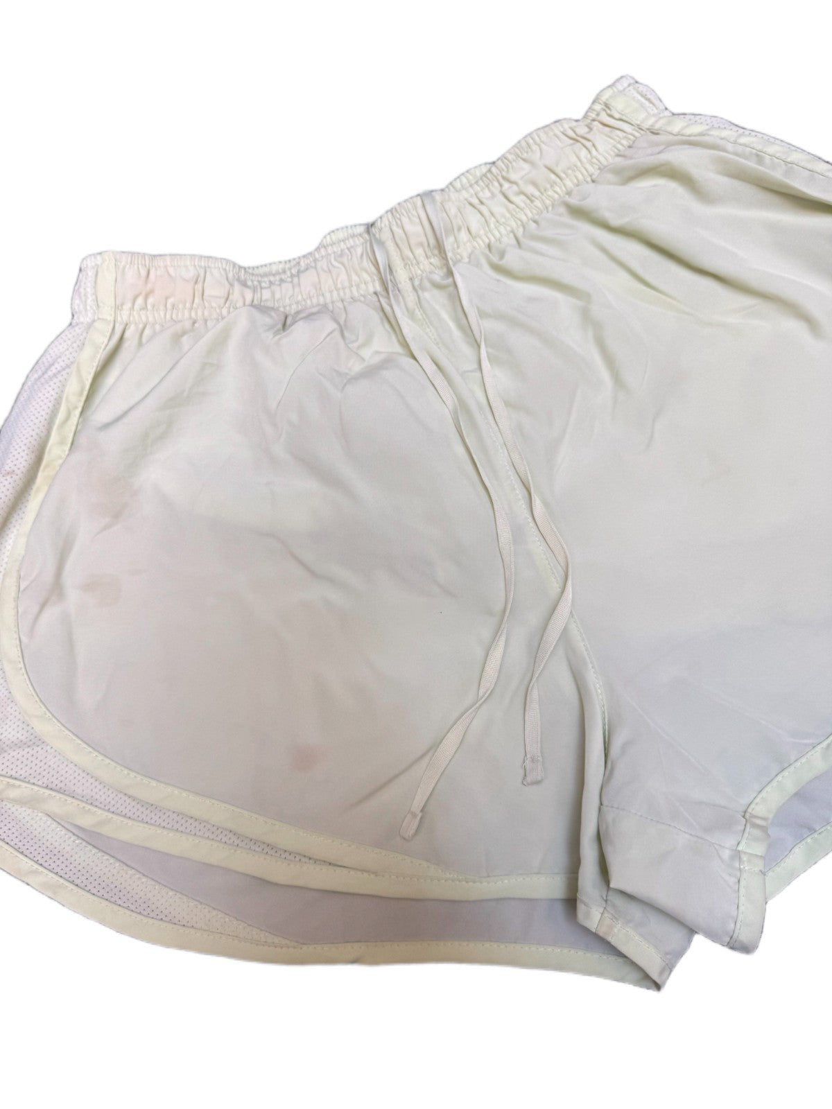Nike Dri-FIT Running Shorts Fits as Womens Small 27" Waist White Dolphin Hem