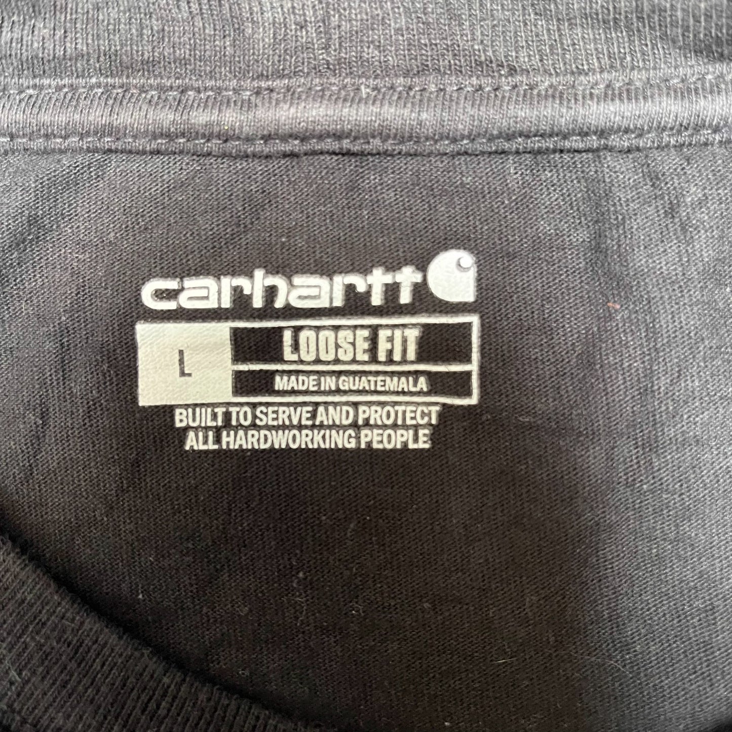 Carhartt Pocket T-Shirt Mens Large Black Loose Fit Long Sleeve Pullover Tee