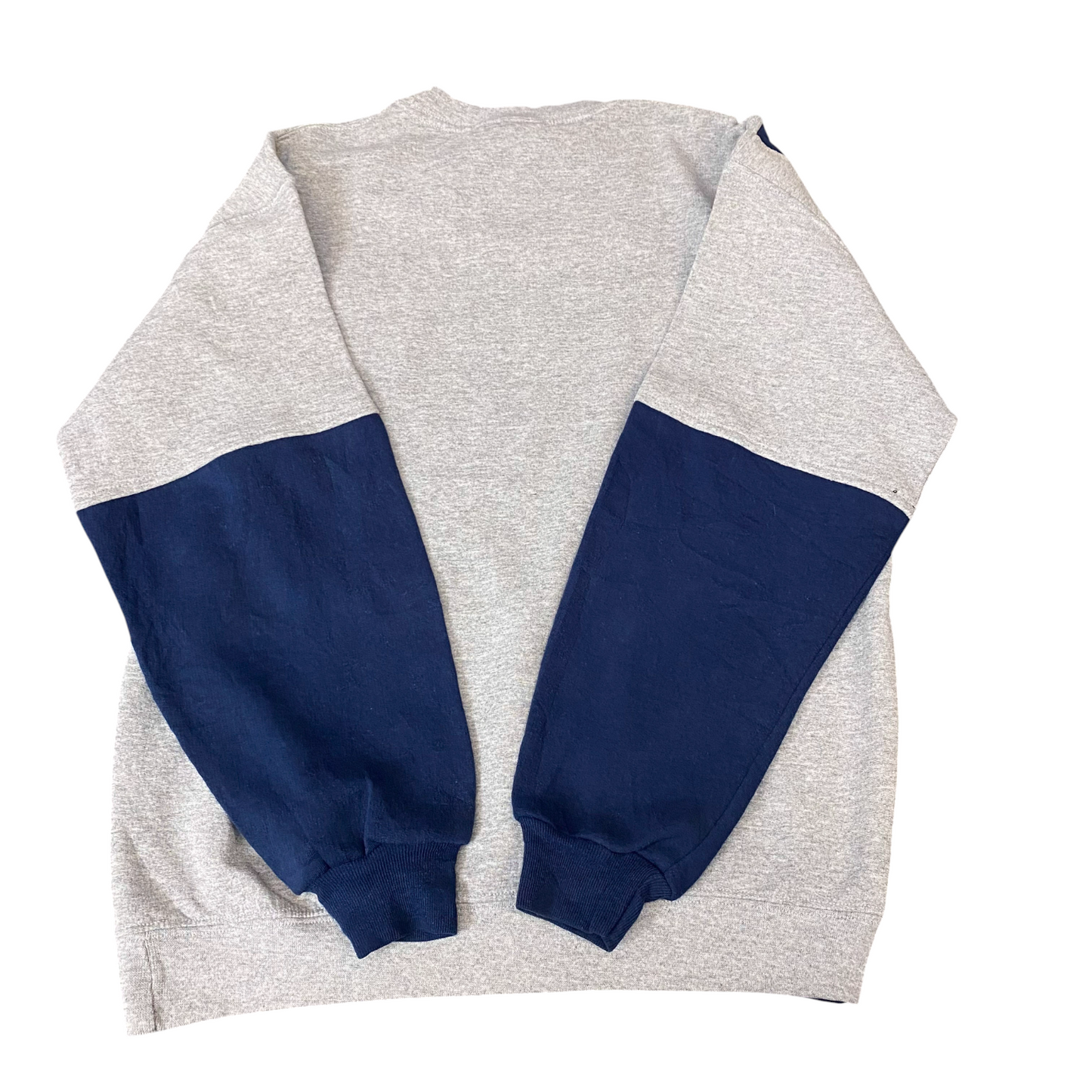 Nike Reworked Sweatshirt Mens S Blue Grey Embroidered Spellout Logo Vintage Y2K