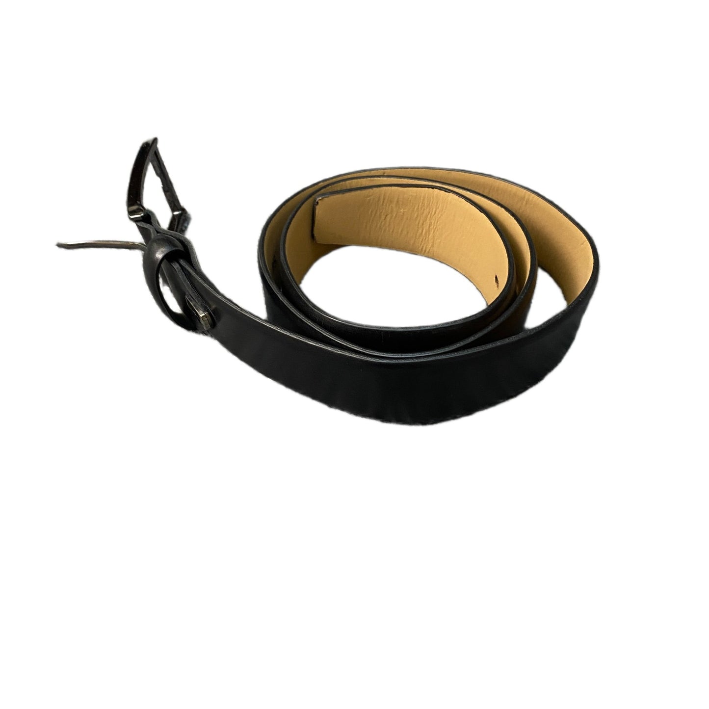 Lloyd Waist Belt Men Black Leather Adjustable Classic Silver Buckle 37 Inches