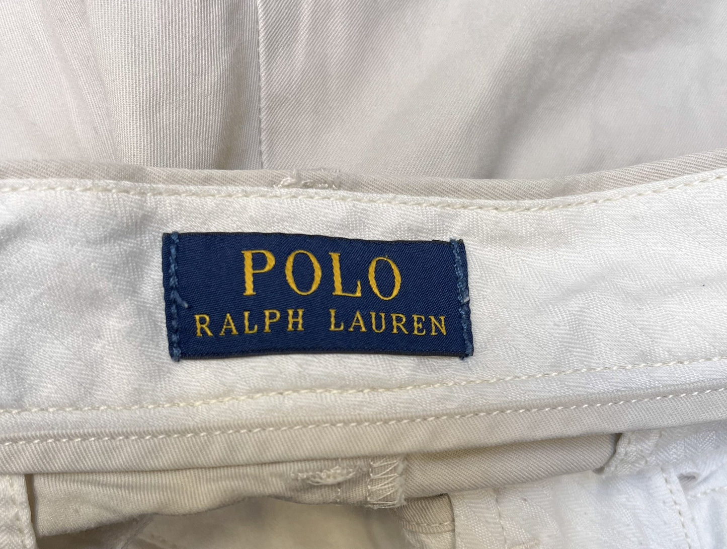 Polo Ralph Lauren Chino Shorts Fits as Mens X-Large 35" Waist Beige Flat Front
