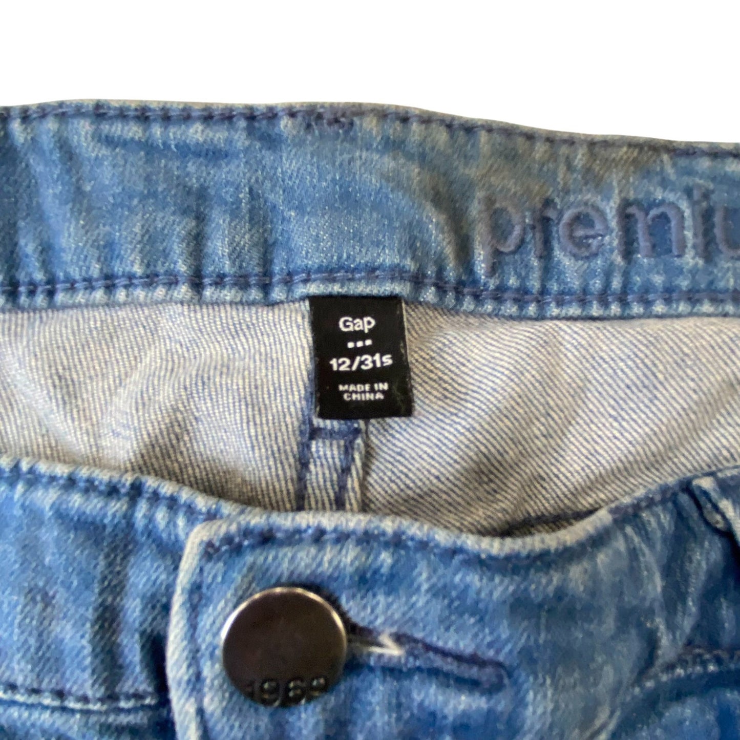 Gap Premium Jeans Womens Large W30 L28 Blue Denim Straight Leg Pockets Outdoor