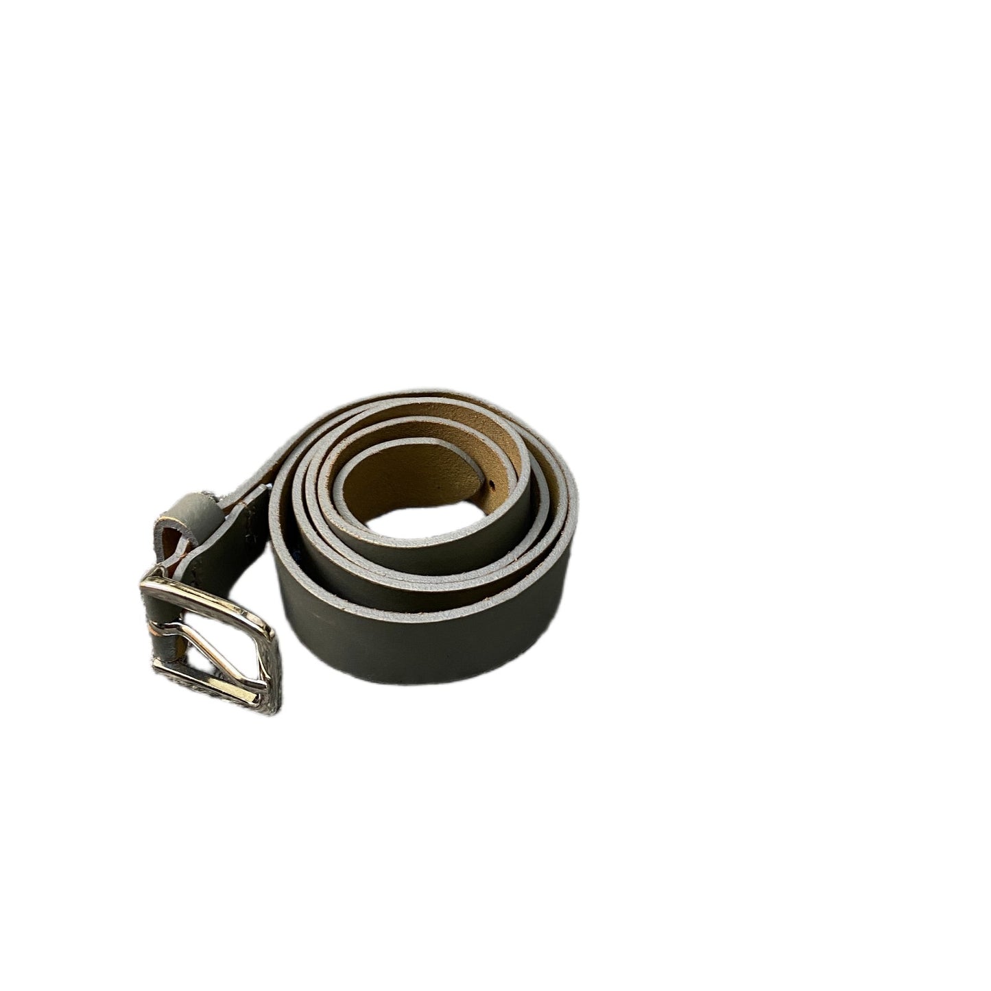 Esprit Waist Belt Mens Grey Leather Adjustable Classic Silver Buckle 39 Inches