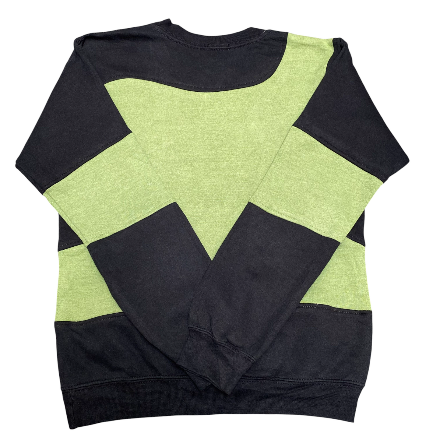 Nike Reworked Sweatshirt Men Small Black Green Embroidered Spellout Logo Vtg Y2K