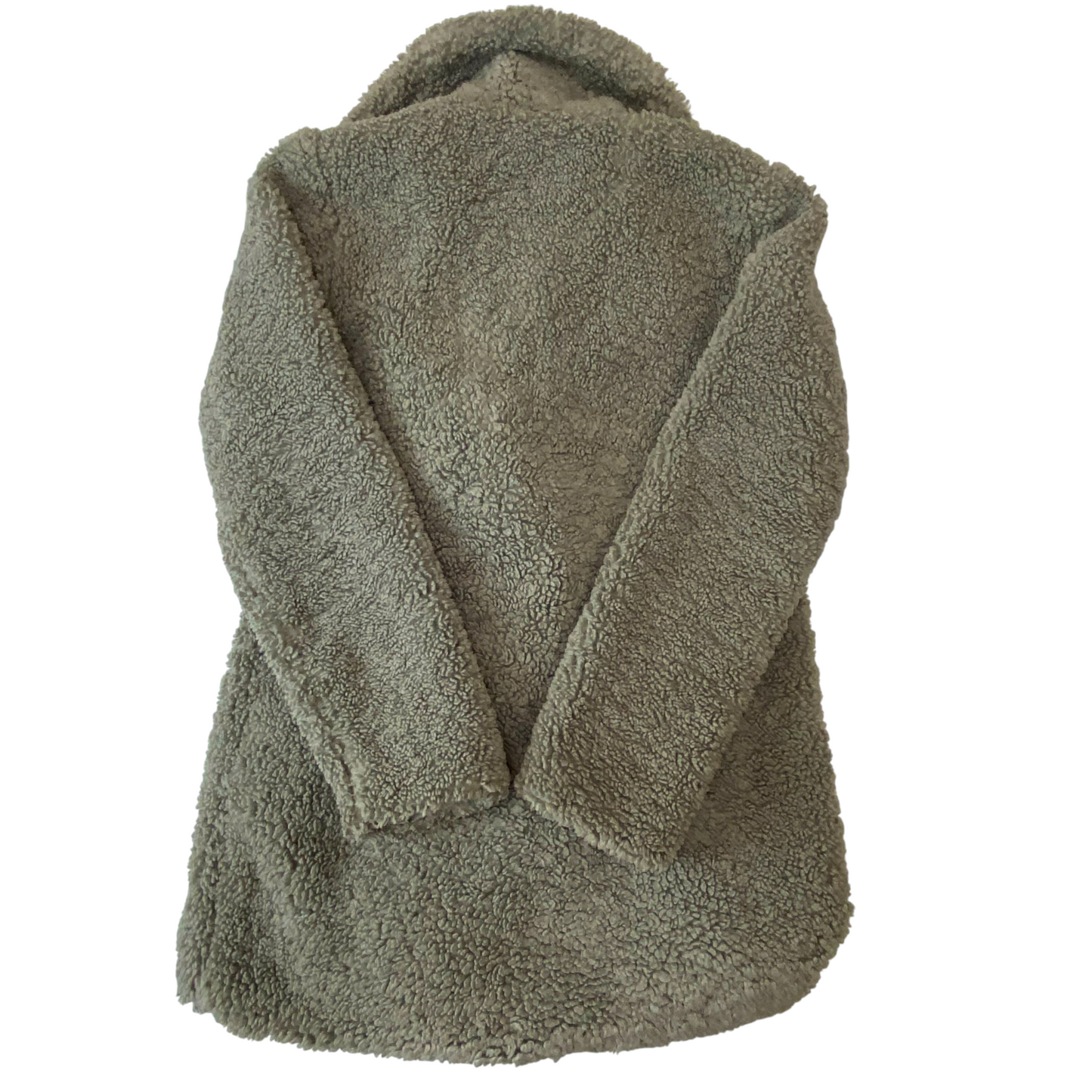 Soyaconcept Teddy Sherpa Jacket Womens XS Green Notch Lapel Double Breasted