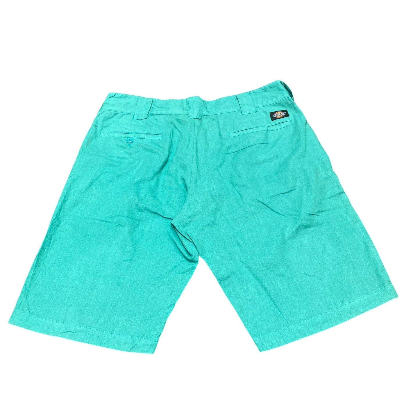 Dickies Chino Shorts Men's Large Teal Flat Front Pocket Outdoor Performance