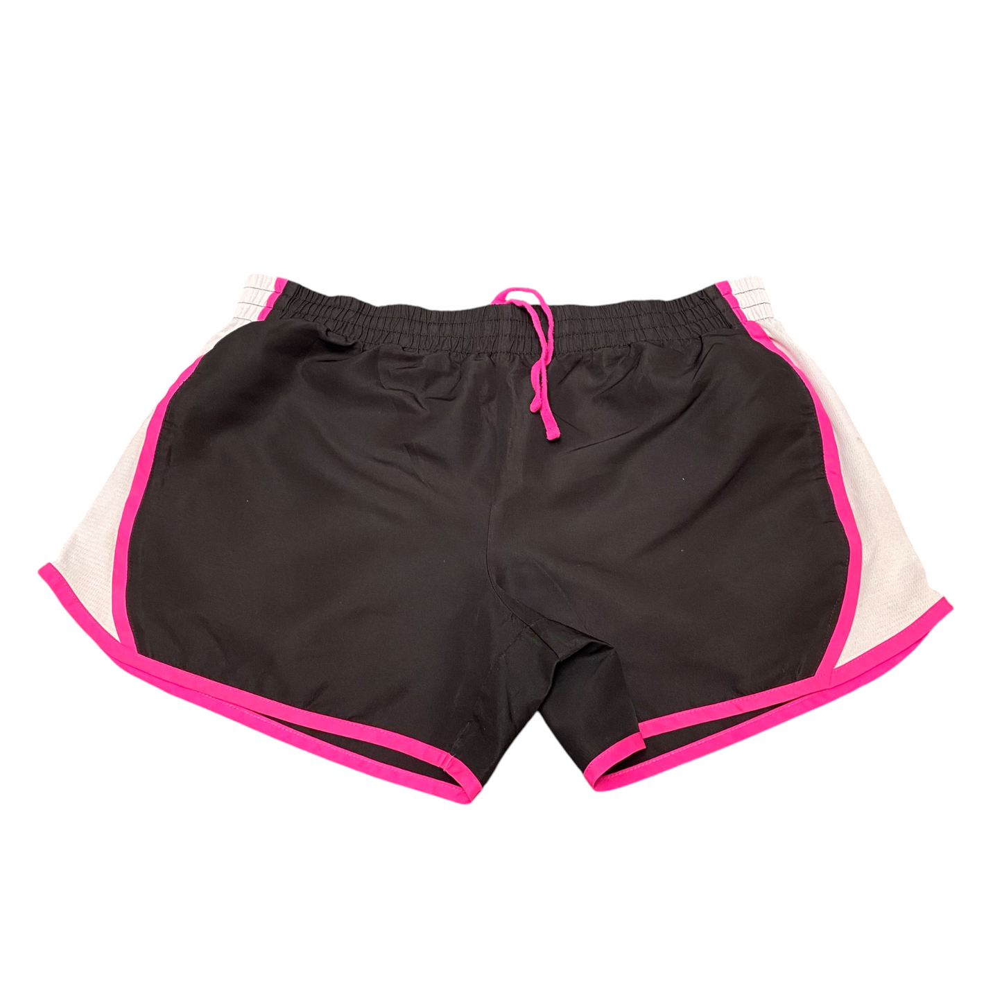 Running Sprinter Shorts Womens Medium Black Side Mesh Elastic Waist Dolphin Hem