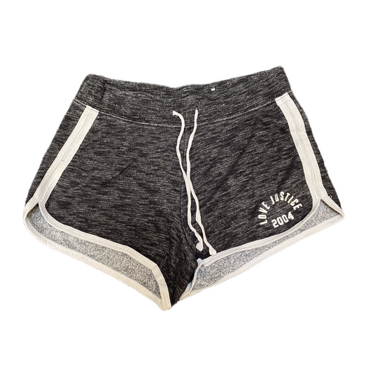 Running Sprinter Shorts Womens M 25" Waist Grey Athletic Gym Workout Dolphin Hem