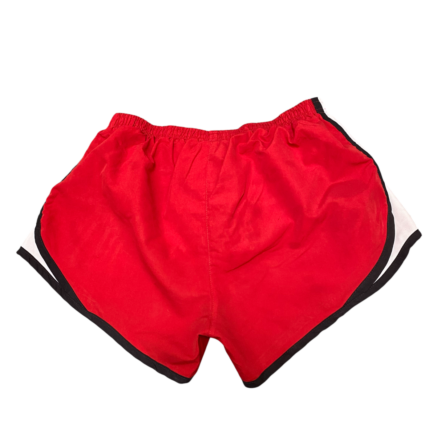 RHE Velocity Shorts Womens Medium Red White Lined Elastic Waist Athletic Workout